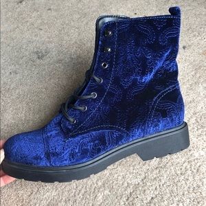 New velvet indigo RD combat boots.